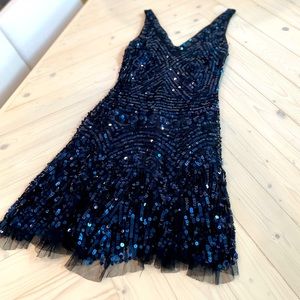 Free People Navy Sequined Dress